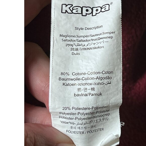 Kappa Hoodie Sweatshirt Mens XL Burgundy Graphic Pullover Long Sleeve Casual - Picture 9 of 11